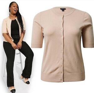 TORRID Everyday Soft Cardigan Short‎ Sleeve Crewneck Sweater  NWT